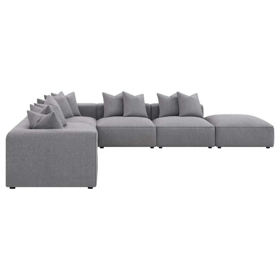 Jennifer 6-piece Upholstered Modular Sectional Grey-6
