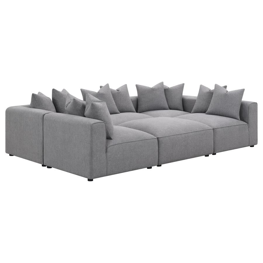 Jennifer 6-piece Upholstered Modular Sectional Grey-zoom-7