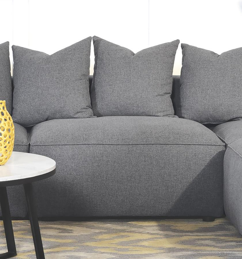 Jennifer Upholstered Armless Chair Grey-zoom-