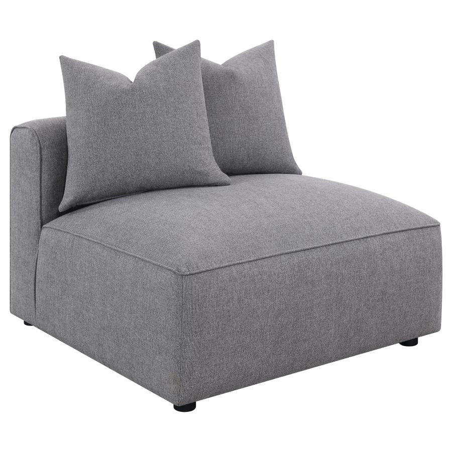 Jennifer Upholstered Armless Chair Grey-1