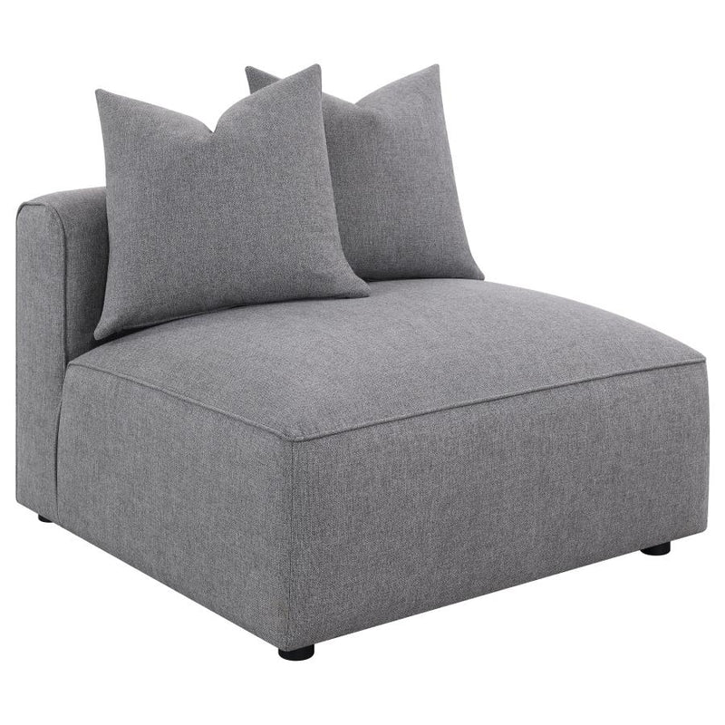 Jennifer Upholstered Armless Chair Grey-zoom-