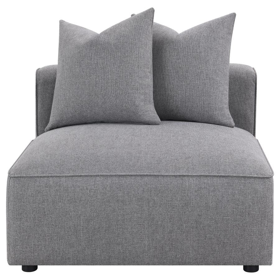 Jennifer Upholstered Armless Chair Grey-zoom-3