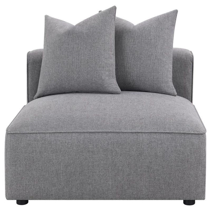 Jennifer Upholstered Armless Chair Grey-zoom-