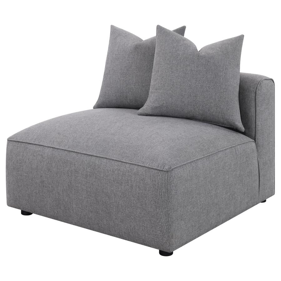 Jennifer Upholstered Armless Chair Grey-4