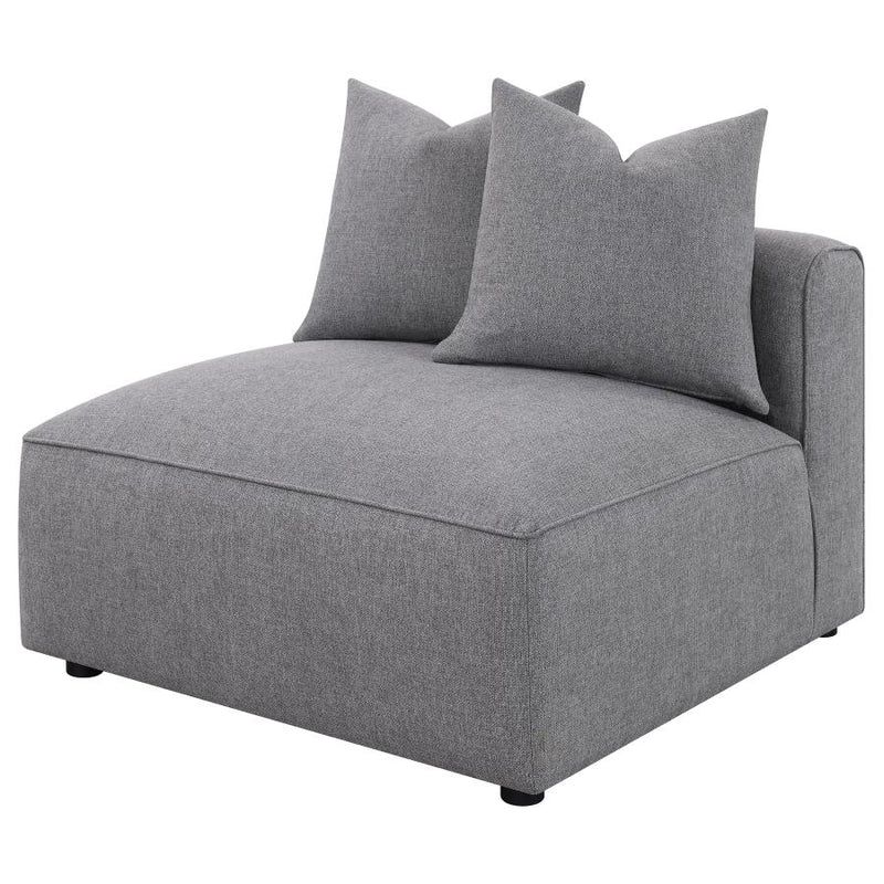 Jennifer Upholstered Armless Chair Grey-zoom-