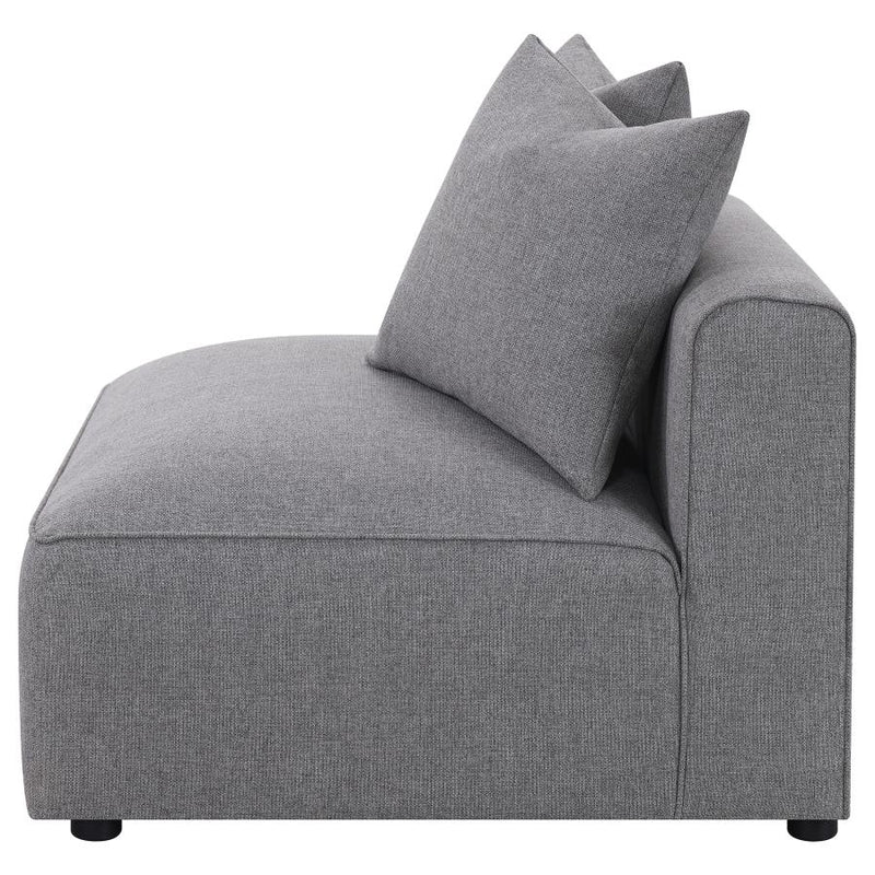 Jennifer Upholstered Armless Chair Grey-zoom-