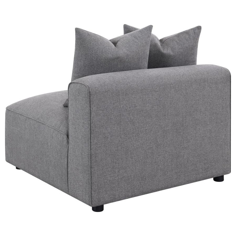 Jennifer Upholstered Armless Chair Grey-zoom-