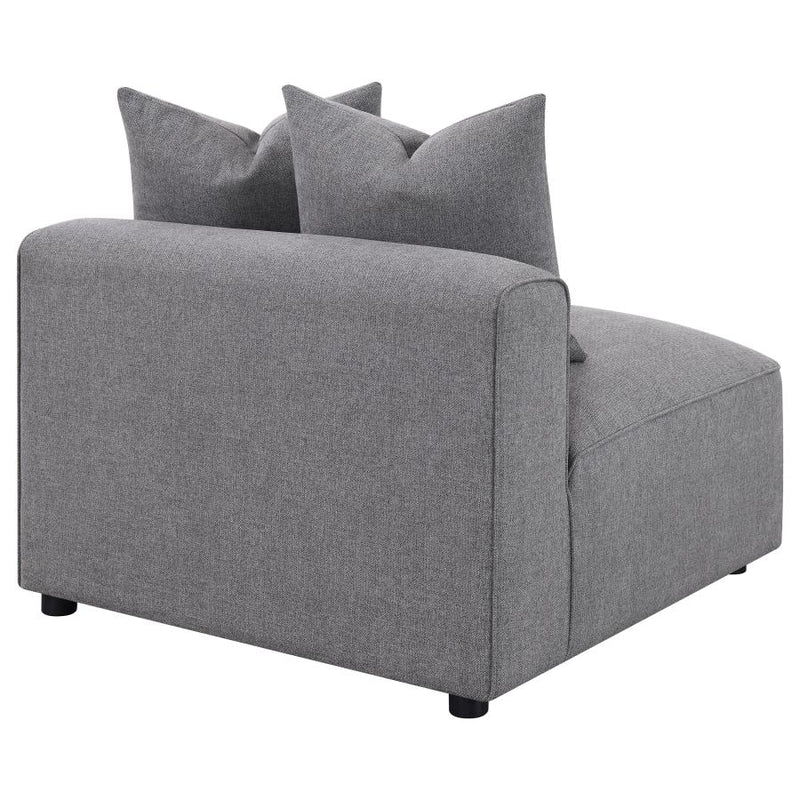 Jennifer Upholstered Armless Chair Grey-zoom-