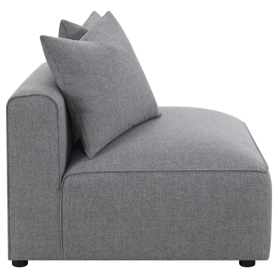 Jennifer Upholstered Armless Chair Grey-zoom-8
