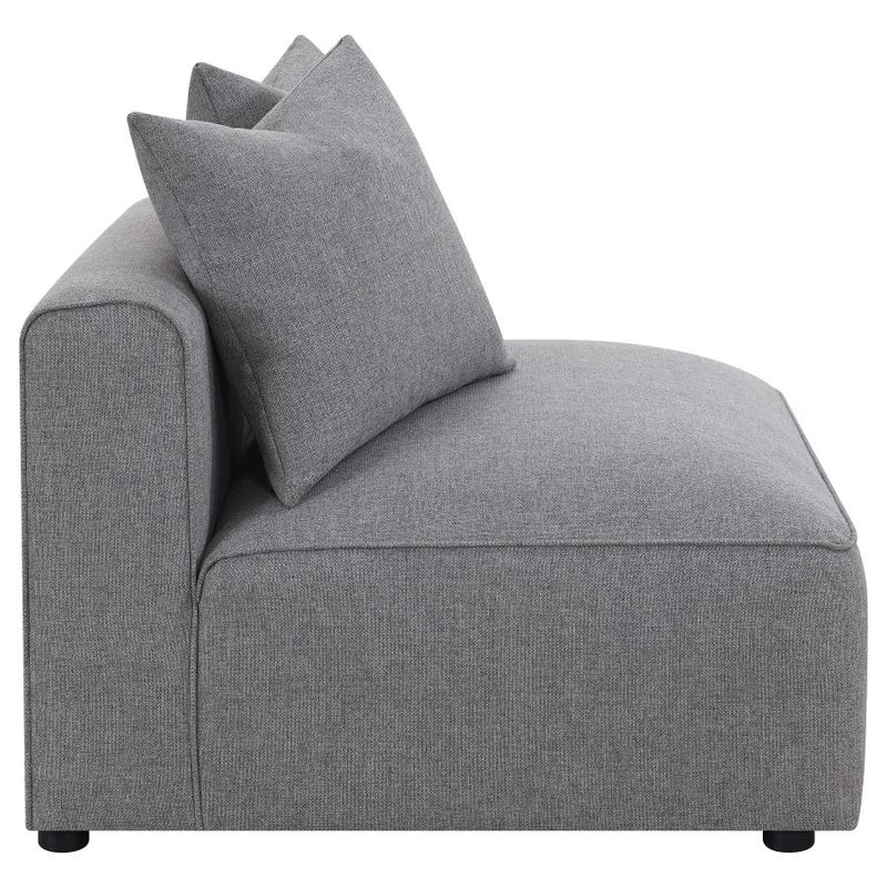 Jennifer Upholstered Armless Chair Grey-zoom-