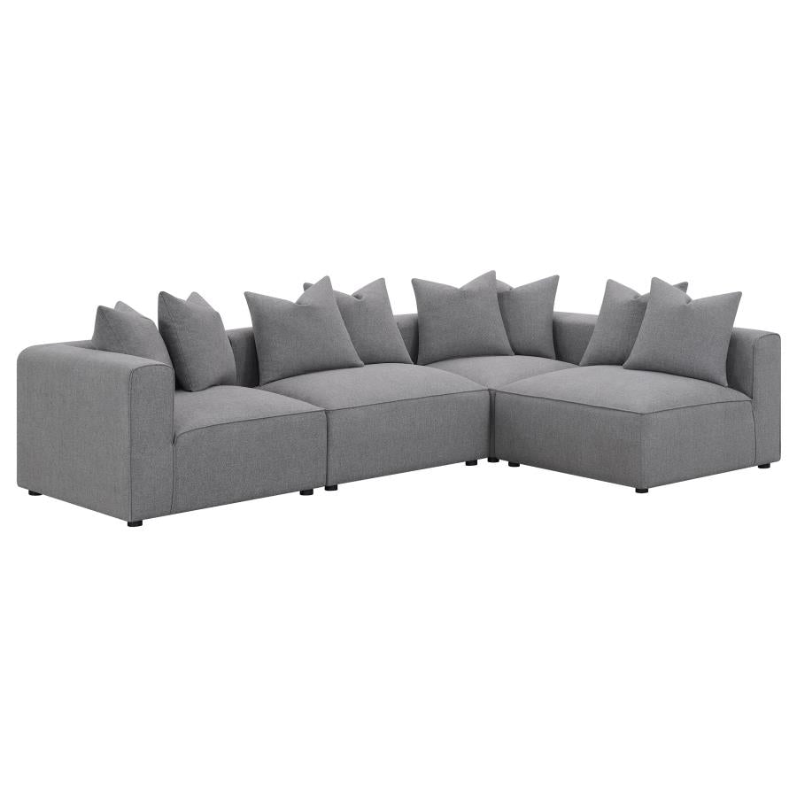 Jennifer Upholstered Armless Chair Grey-12