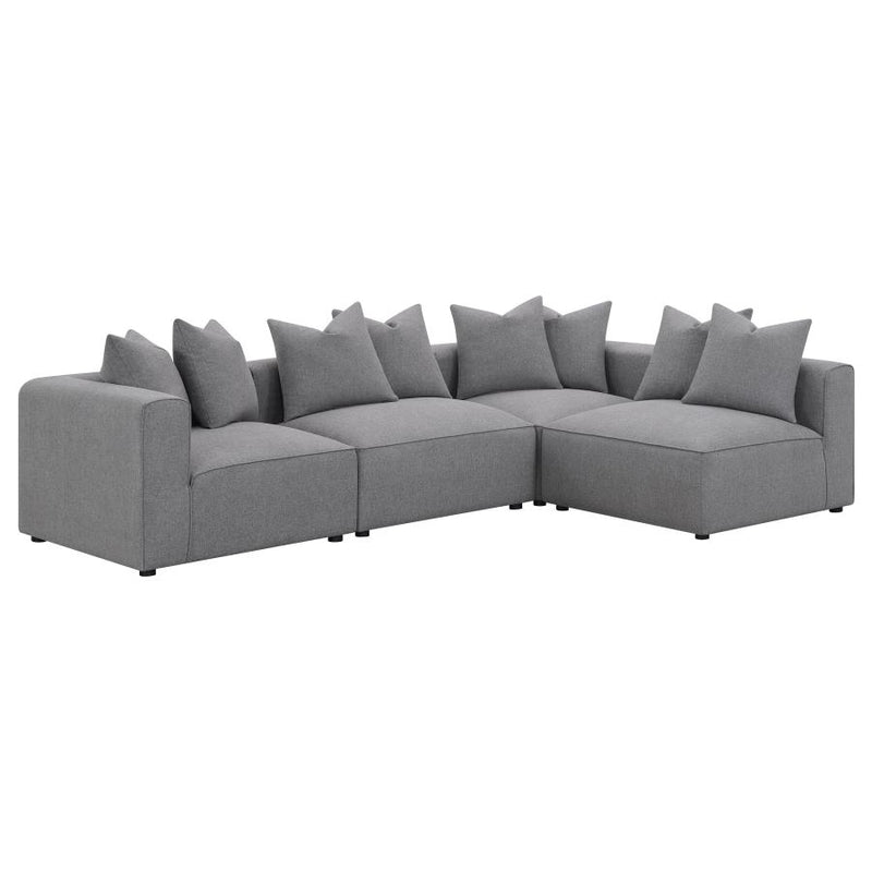 Jennifer Upholstered Armless Chair Grey-zoom-