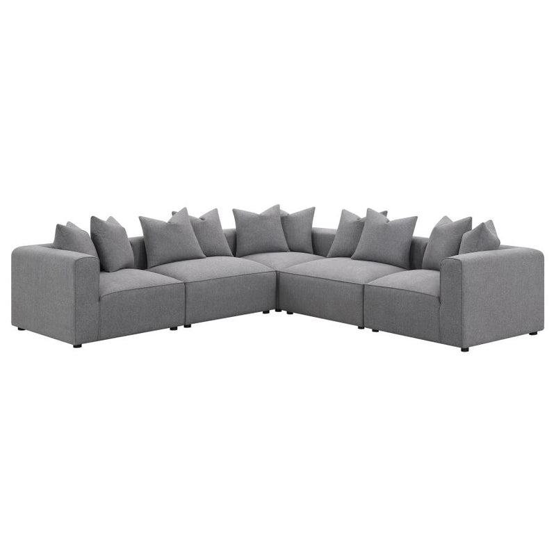 Jennifer Upholstered Armless Chair Grey-zoom-