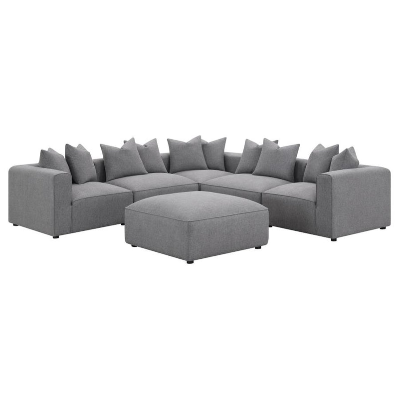 Jennifer Upholstered Armless Chair Grey-zoom-