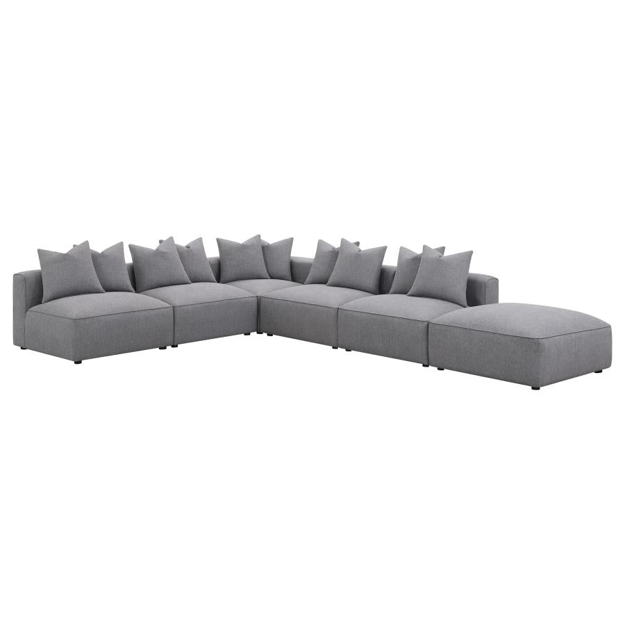 Jennifer Upholstered Armless Chair Grey-17