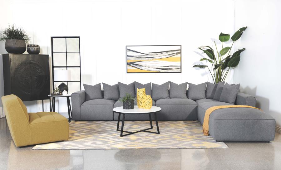 Jennifer Upholstered Armless Chair Grey-zoom-18