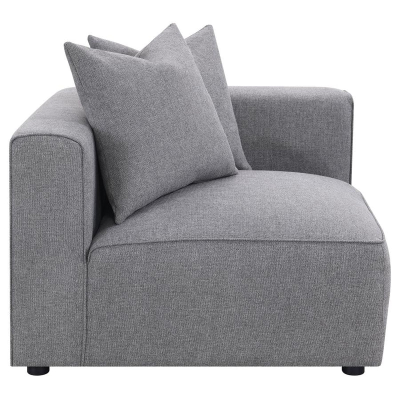 Jennifer Upholstered Corner Chair Grey-zoom-