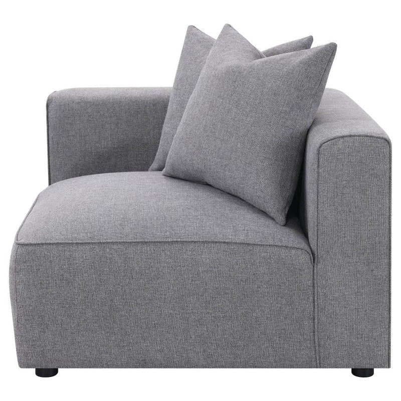 Jennifer Upholstered Corner Chair Grey-zoom-