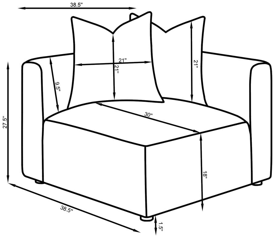 Jennifer Upholstered Corner Chair Grey-zoom-15