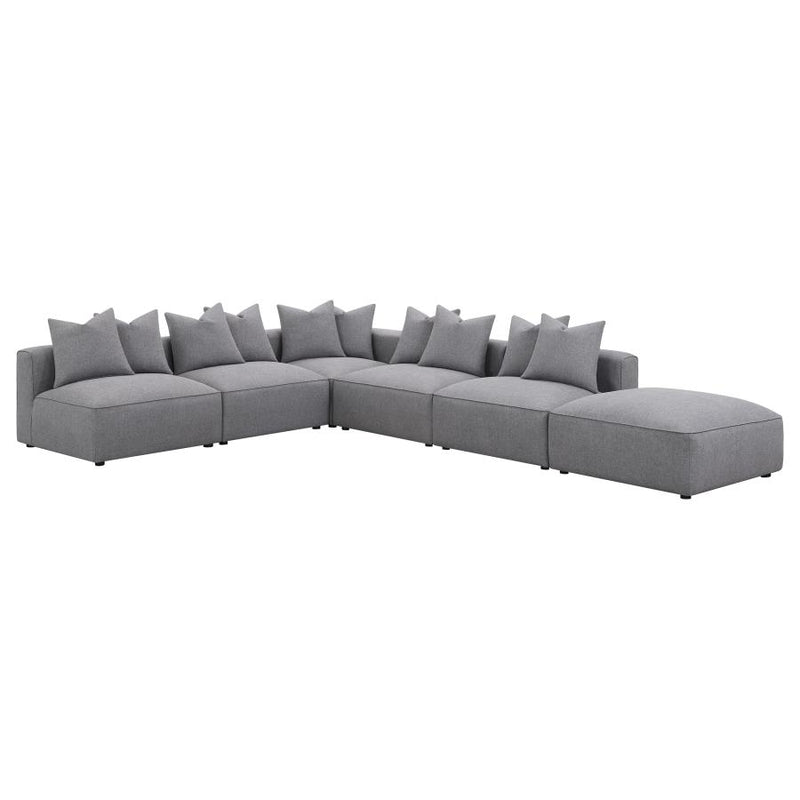 Jennifer Upholstered Corner Chair Grey-zoom-