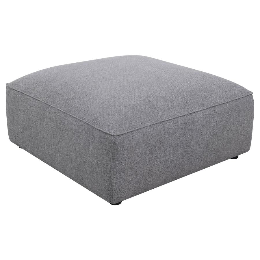 Jennifer Square Upholstered Ottoman Grey-zoom-1