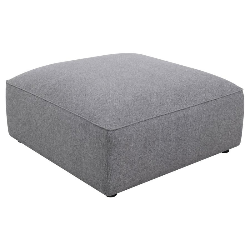 Jennifer Square Upholstered Ottoman Grey-zoom-