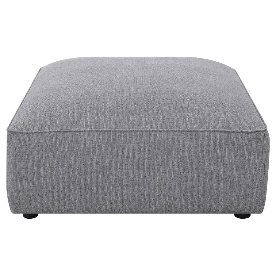 Jennifer Square Upholstered Ottoman Grey-zoom-3