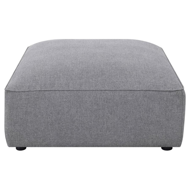 Jennifer Square Upholstered Ottoman Grey-zoom-