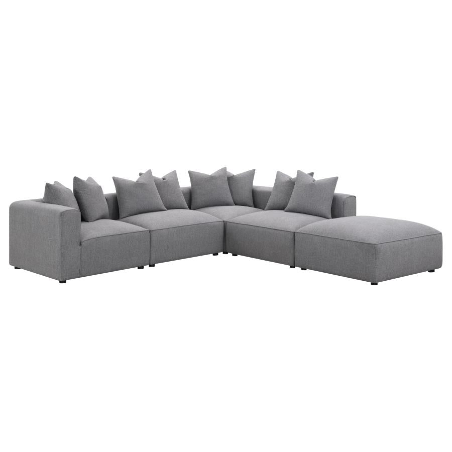 Jennifer Square Upholstered Ottoman Grey-7