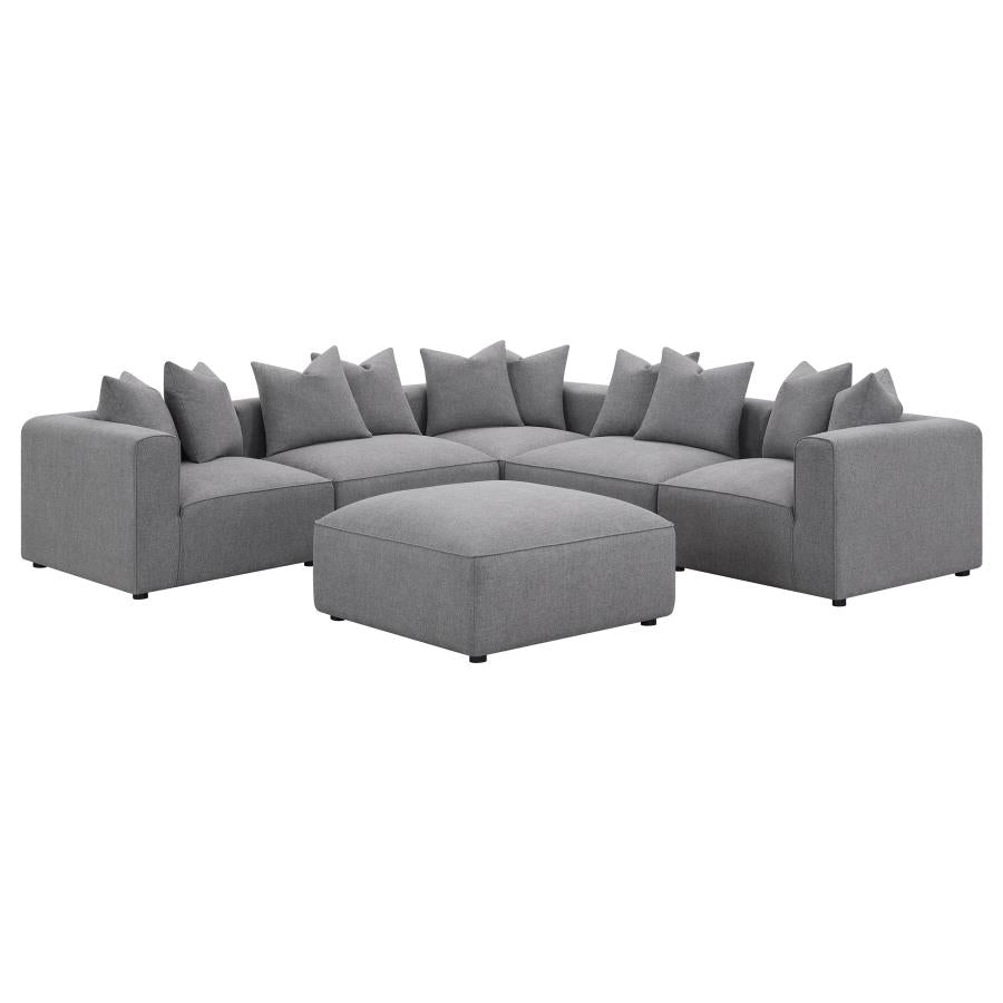 Jennifer Square Upholstered Ottoman Grey-8