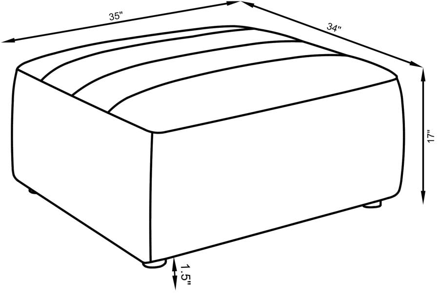 Sunny Square Upholstered Ottoman Natural-5