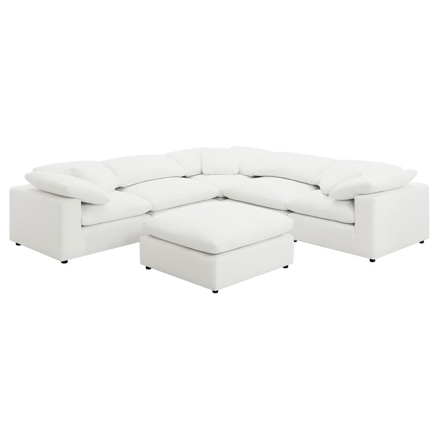 Raleigh 6-piece Boucle Upholstered Modular Sectional Ivory-2