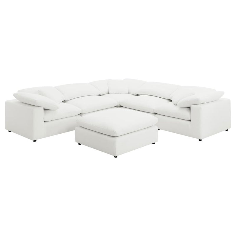Raleigh 6-piece Boucle Upholstered Modular Sectional Ivory-zoom-