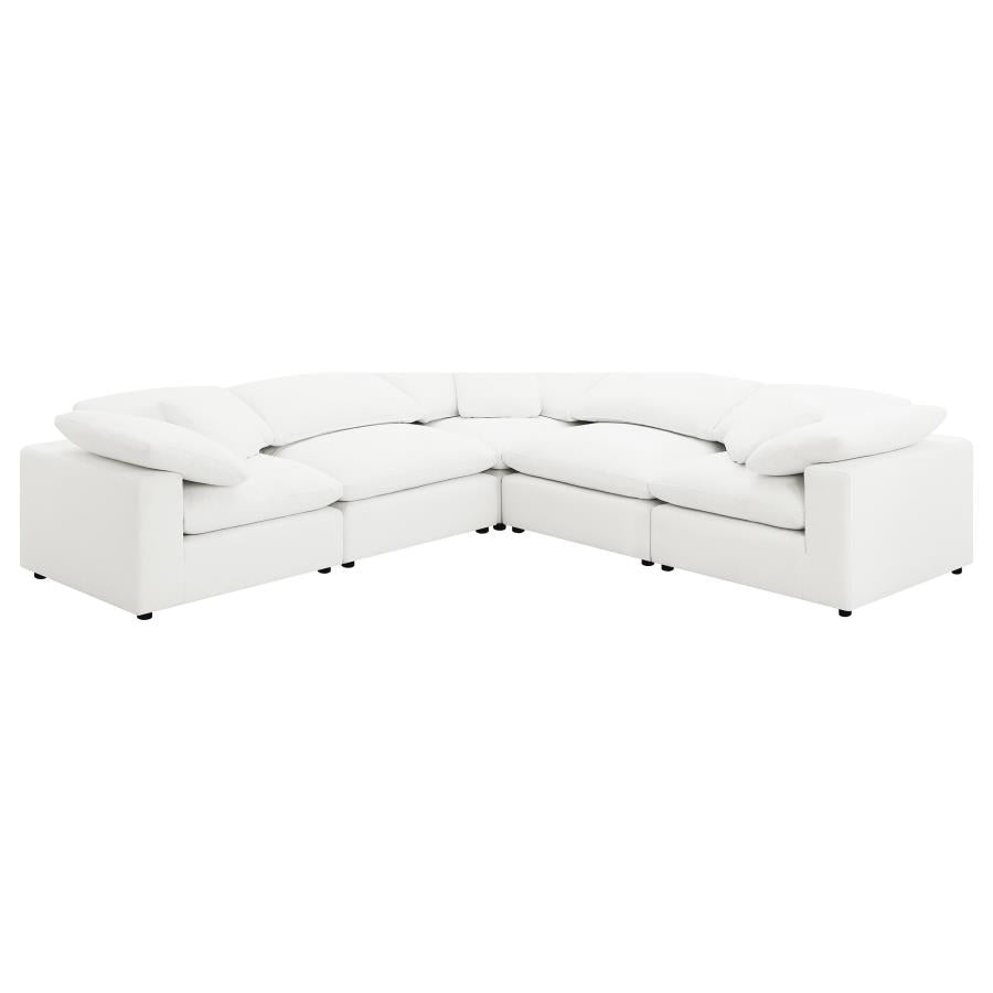 Raleigh 5-piece Boucle Upholstered Modular Sectional Ivory-2