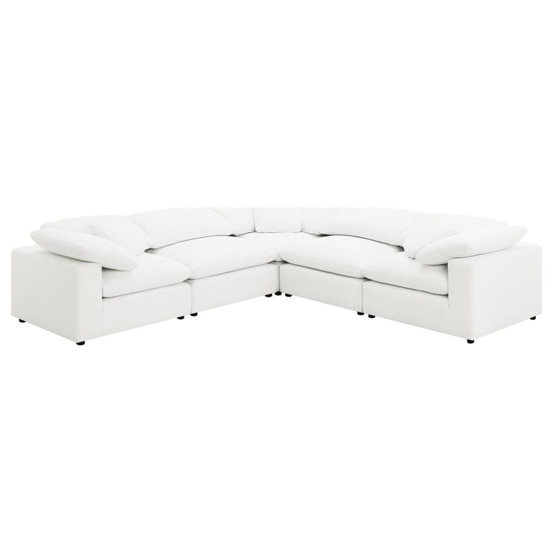 Raleigh 5-piece Boucle Upholstered Modular Sectional Ivory-zoom-