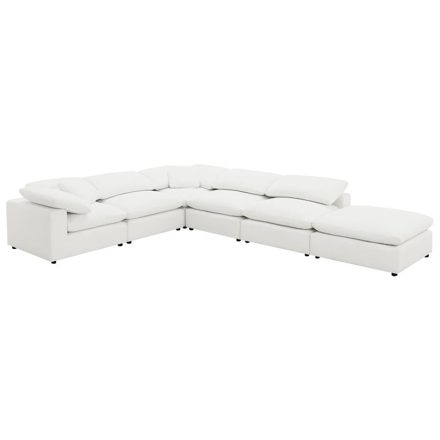 Raleigh 6-piece Boucle Upholstered Modular Sectional Ivory-2