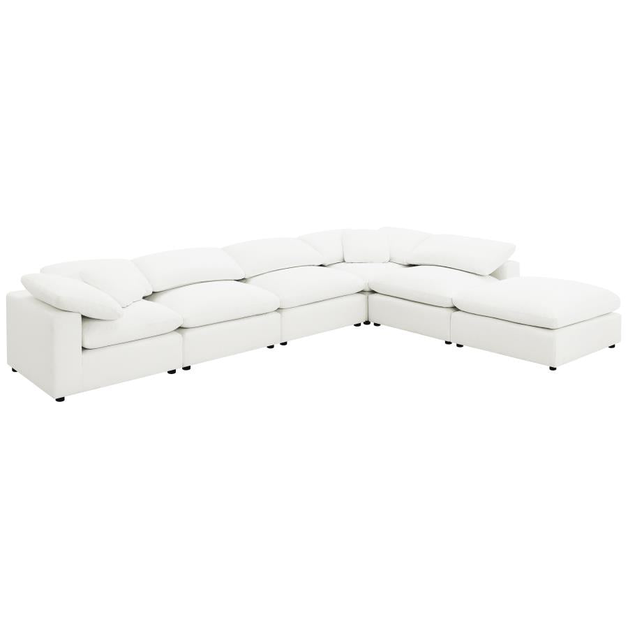 Raleigh 6-piece Boucle Upholstered Modular Sectional Ivory-zoom-3