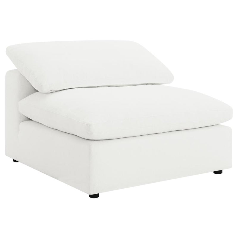 Raleigh Boucle Upholstered Armless Chair Ivory-zoom-