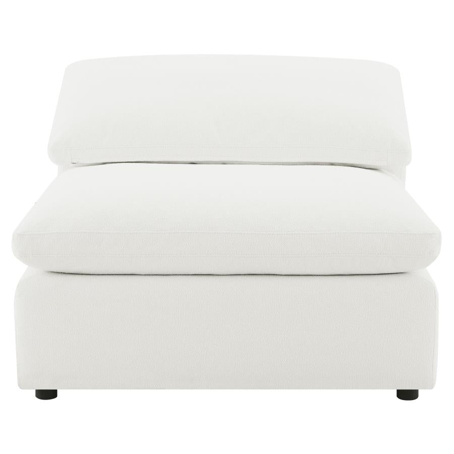 Raleigh Boucle Upholstered Armless Chair Ivory-zoom-3