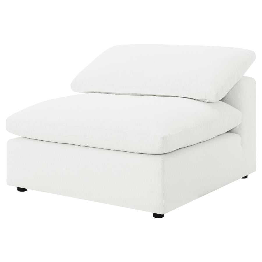 Raleigh Boucle Upholstered Armless Chair Ivory-zoom-4