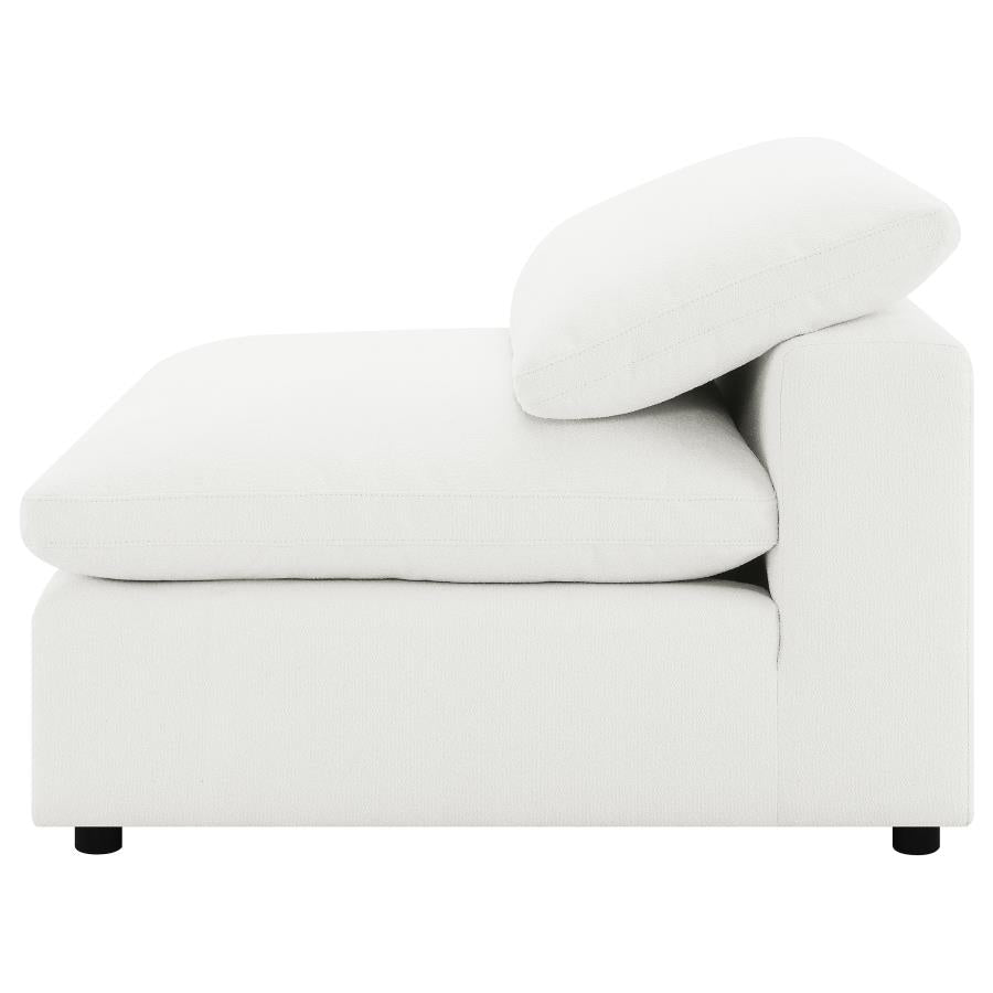 Raleigh Boucle Upholstered Armless Chair Ivory-5