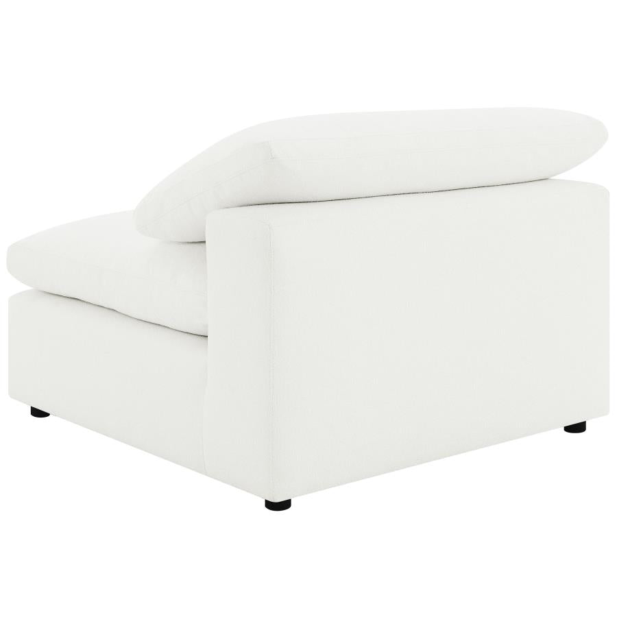 Raleigh Boucle Upholstered Armless Chair Ivory-6