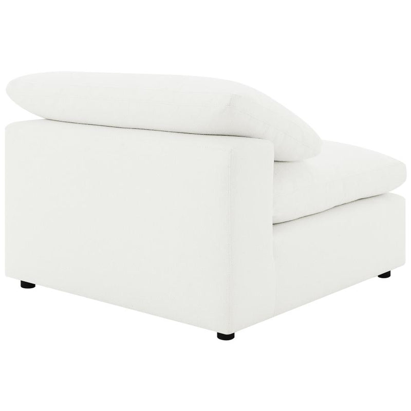 Raleigh Boucle Upholstered Armless Chair Ivory-zoom-