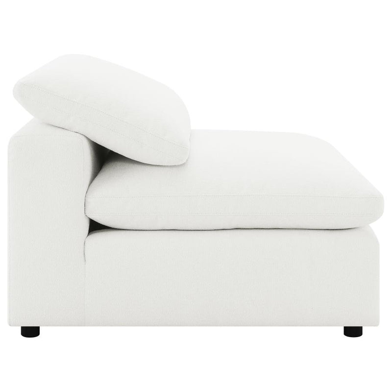 Raleigh Boucle Upholstered Armless Chair Ivory-zoom-
