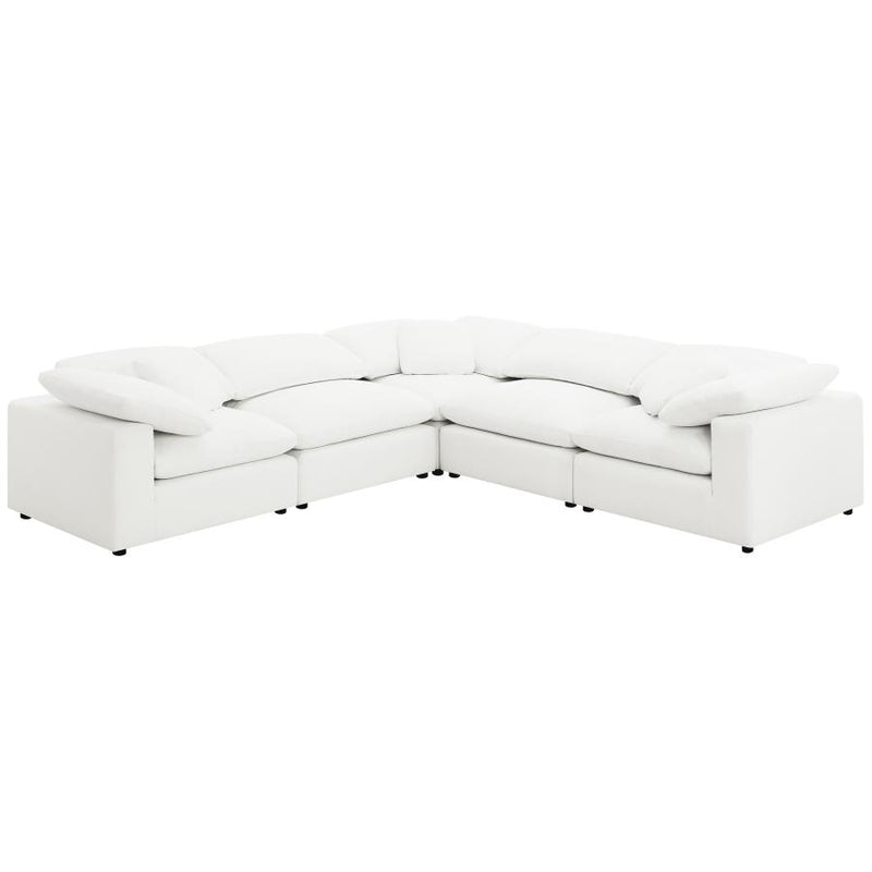 Raleigh Boucle Upholstered Armless Chair Ivory-zoom-