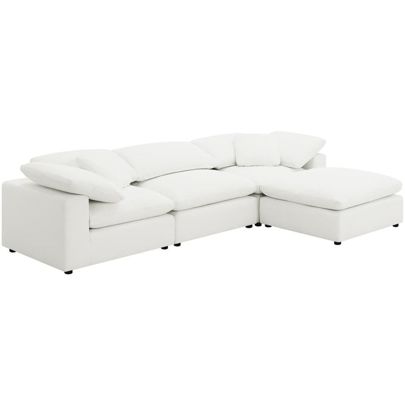Raleigh Boucle Upholstered Armless Chair Ivory-zoom-