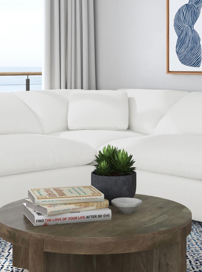 Raleigh Boucle Upholstered Corner Chair Ivory-zoom-2