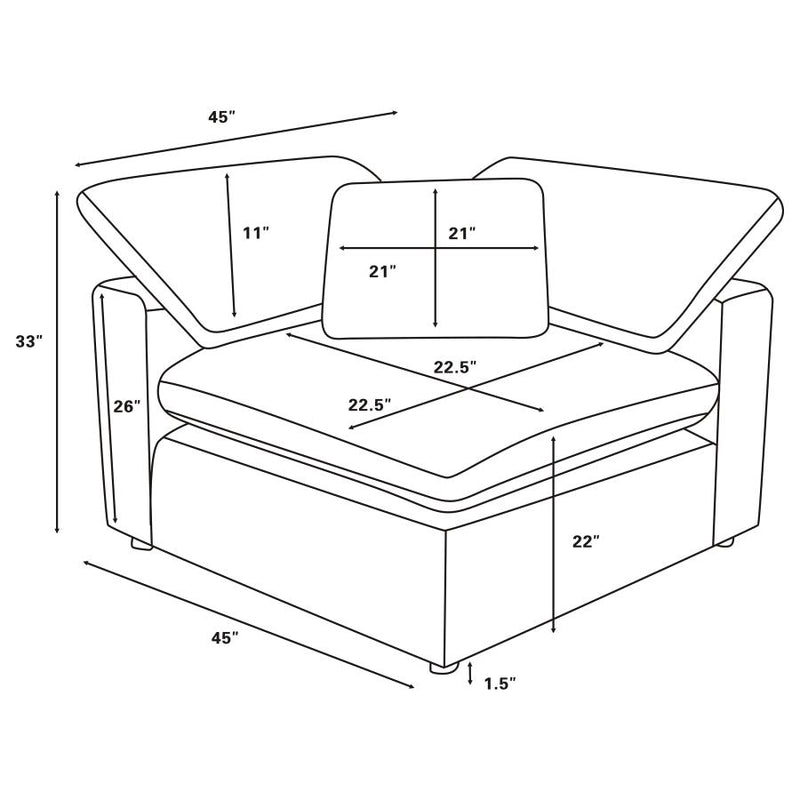 Raleigh Boucle Upholstered Corner Chair Ivory-zoom-