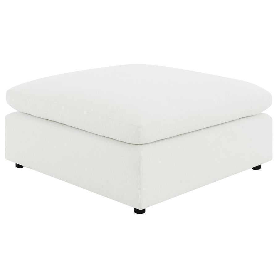 Raleigh Boucle Upholstered Ottoman Ivory-1