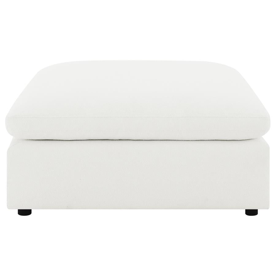 Raleigh Boucle Upholstered Ottoman Ivory-zoom-3